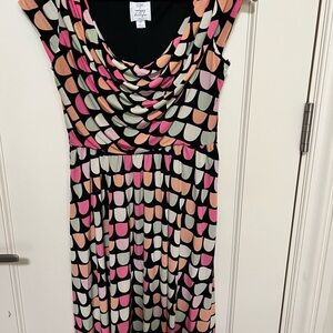 Suzi Chin for Maggy Boutique Multicolor Geometric Patterned Midi Dress